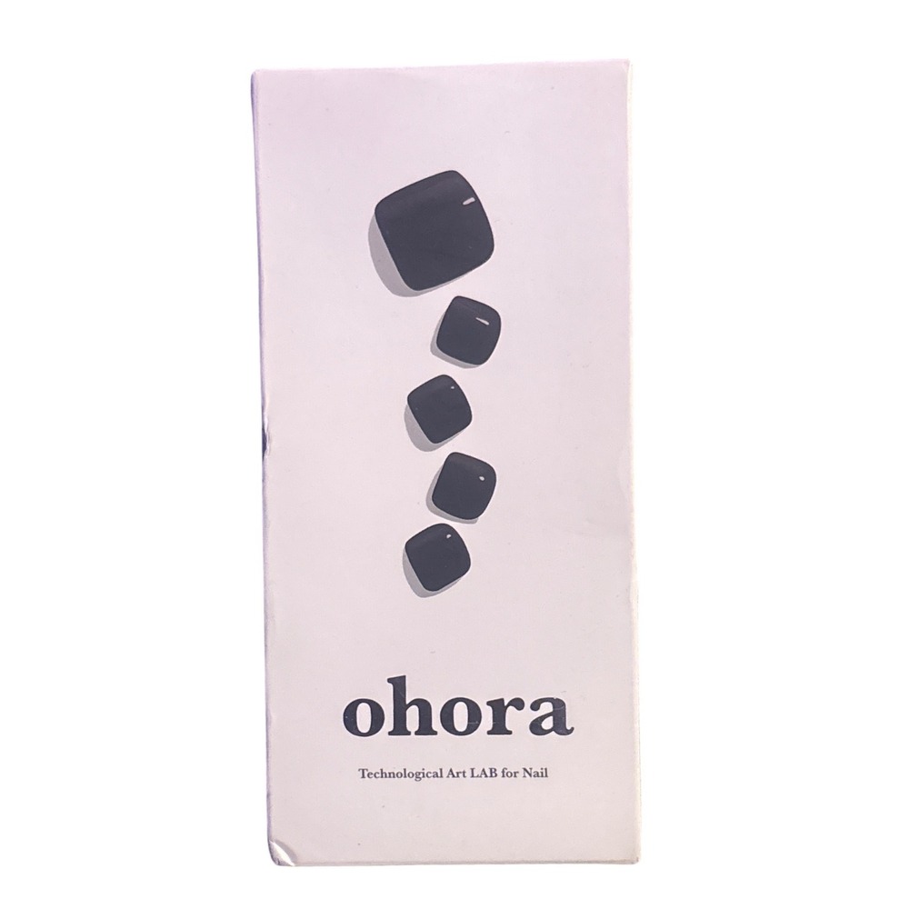 NEW Ohora P Basic Pedicure No.2 Semi Cured Gel Nail Strips Black 32pc PBS-002